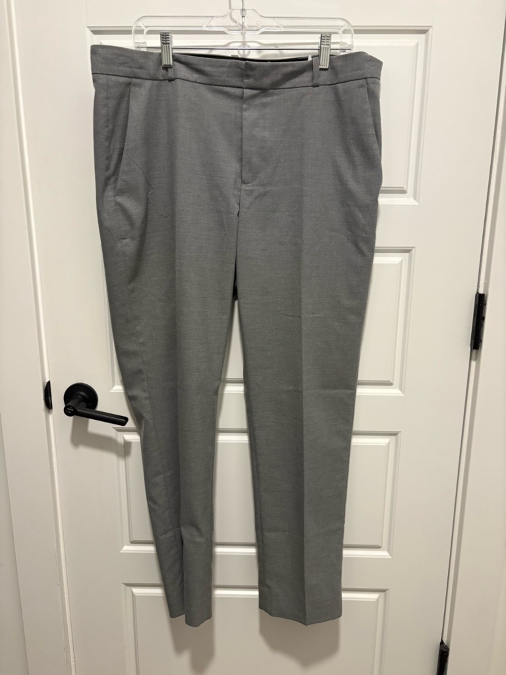 Banana Republic Light Gray Straight-Leg Dress Trousers